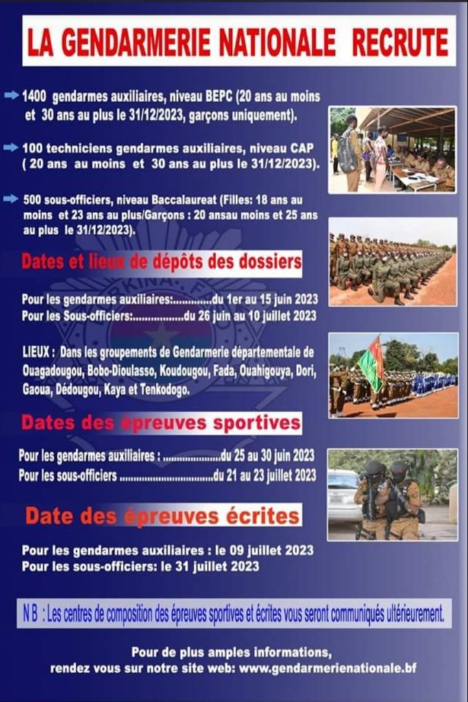 Burkina: Recrutement